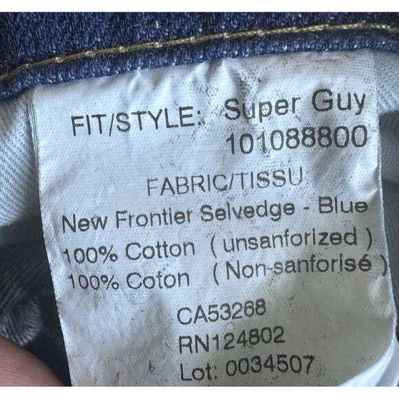 Naked and Famous Men's Jean New Frontier Selvedge Super Guy Blue Denim 40W/35L - Picture 7 of 7